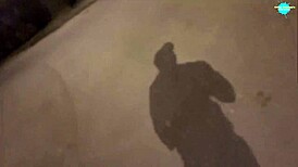 Street girl shoving items into her shaved pussy!