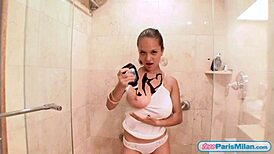 Teen Paris Milan Smears Chocolate All Over Her Body!