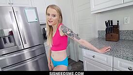 big dick stepbrother gets teased by kinky blonde paris white