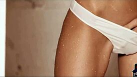 Two hot babes indulge in steamy lesbian play. Their shower session gets wild with fingering