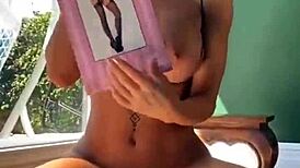 hot milf babe shows off her big tits in solo fetish play