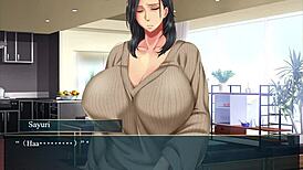 Hey, squeezing those milf tits in anime hentai game ep2