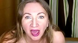 Busty milf mariaold using dildo for titty fuck session