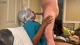 Black queen submits to small dick master in facefuck roleplay.