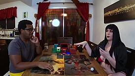 Jane sits at her desk playing magic 8 walking the planes