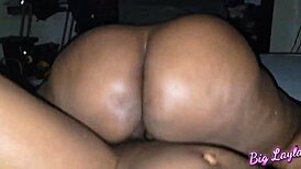 big ass ebony rides in reverse cowgirl mode