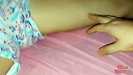 Hey, I'm playing between the sheets with my horny stepsister, so wet and shaved! 😏