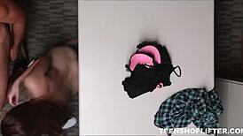 Caught shoplifting clothes and fucked by the security guard