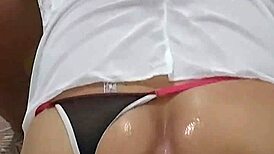 How does a giant dildo slide so smoothly into a hungry gay ass?