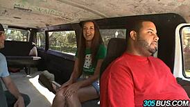 Hey, wanna see this innocent brunette babe get slammed hard outdoors? How does she handle such rough public action?