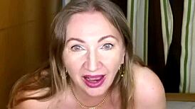 Busty milf mariaold using dildo for titty fuck session