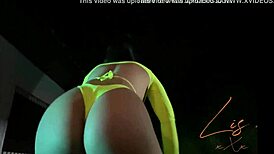 Young girl dances funk in panties and shows off on webcam.