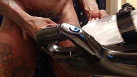 Muscular bodybuilder Hallelujah Johnson in solo session.