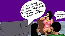 Guy helps girls study comic in anime hentai style with sexy scenes 😏