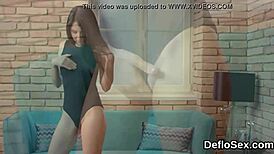 Nympho virgin masturbates to orgasm