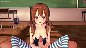 Step sister playfully handles a big dick in swimmer outfit during taboo fun