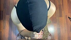 stepsister swallows a mouthful of cum in pov blowjob action