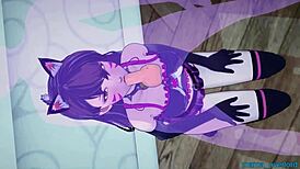 i'm a hot d cup kitten dancing and begging for milk all over me