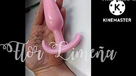 peruvian girl playing with dildo alone at work asks if anyone sees her