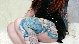 Hot Tattooed Girl Shows Off Feet In Dress And Socks