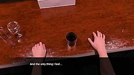 Femdom Mistress Licks Shaved Pussy in Bar Anal Scene