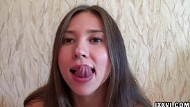 Kinky Ananta Shakti Sucks Dildo with Fetish Tongue Action!