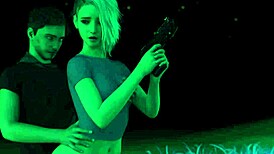 Hot busty blonde gets fucked doggystyle outdoors at romantic oasis with cumshot