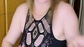 Busty milf mariaold using dildo for titty fuck session