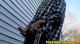 Hot Gay Twinks Masturbate And Splash Piss From Their Cocks.