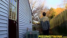 Hot Gay Twinks Masturbate And Splash Piss From Their Cocks.