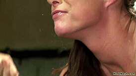 Hey, can this bound milf handle that big cock in her ass?