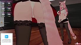 Vtuber KanakoVT gets teased by chat in uncensored catgirl hentai game