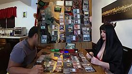 Jane sits at her desk playing magic 8 walking the planes