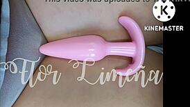 peruvian girl playing with dildo alone at work asks if anyone sees her