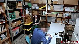 why does this shoplifter get her shaved pussy banged so hard?