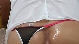 How does a giant dildo slide so smoothly into a hungry gay ass?