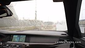 Big Tittied Teen Does Anal in the Car with Hitchhiker POV