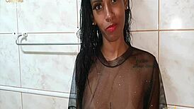 slimmest naughtiest brunette teen takes monster cock first time