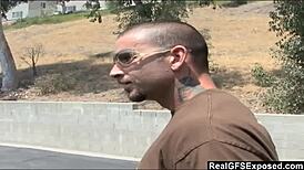 2 busty babes ride gigantic cock together