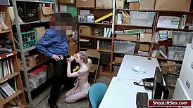 why does this shoplifter get her shaved pussy banged so hard?