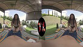 Sexy Cute Teen SHOWS OFF Sexy Areolas In 5K VR Outdoors