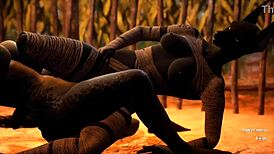 Furry Jackal Scissoring Furry Dragon