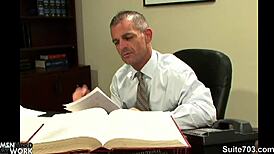 Slutty office gays suck big cocks and cum