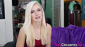 Cute Teen Bent Over For Creampie