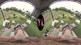 Sexy Cute Teen SHOWS OFF Sexy Areolas In 5K VR Outdoors