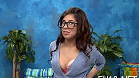 Teen Seduced During Massage for Hardcore Blowjob and Wild Action