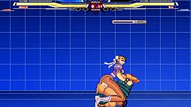 Chun-Li battles Long in anime style.