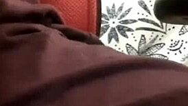 Exhibitionist Transsexual Reveals Massive Cock Beneath Desk