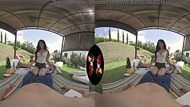 Sexy Cute Teen SHOWS OFF Sexy Areolas In 5K VR Outdoors