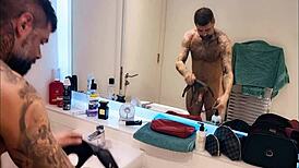 dirty gets all horny in the bathroom during bathing